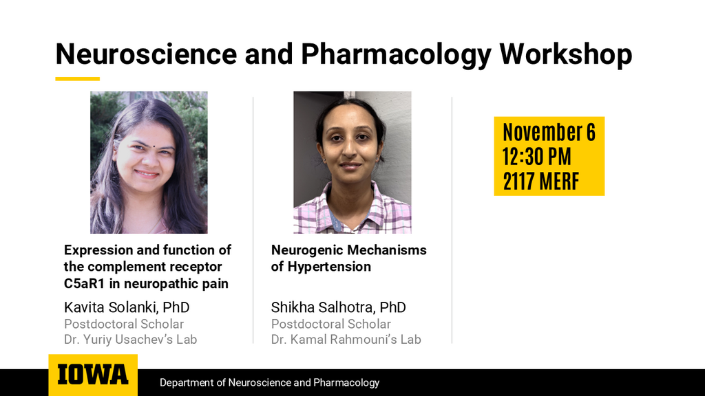 Neuroscience and Pharmacology Workshop - Kavita Solanki, PhD & Shikha Salhotra, PhD promotional image
